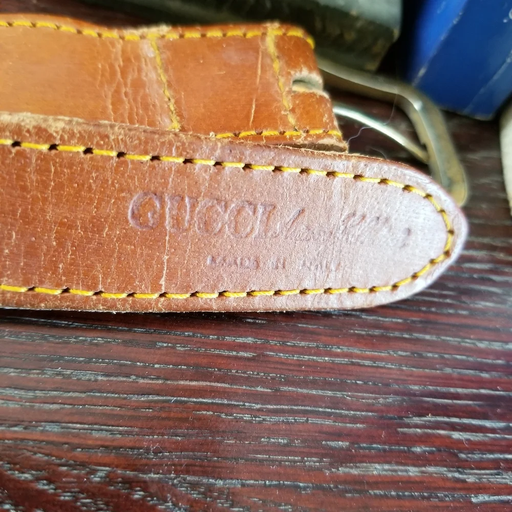 Vintage Rare Gucci Accessory Collection leather canvas belt small - Picture 7 of 8
